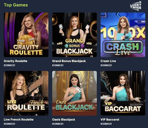 Lucky Twice Live Casino Games