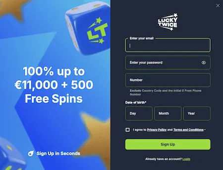 lucky twice sign up