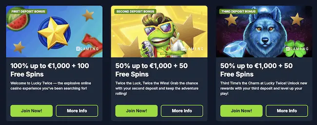 luckytwice slots bonus